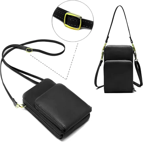 Vista 7 de Borivilla Crossbody Cellphone Purse Women Touch Screen Bag RFID Blocking Wallet Handbag Shoulder Strap