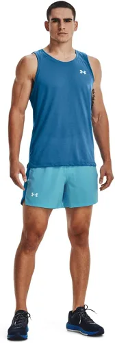 Vista 5 de Under Armour - Pantalones cortos de tela tejida, elásticos, para hombre, de 5pulgadas, modelo Launch