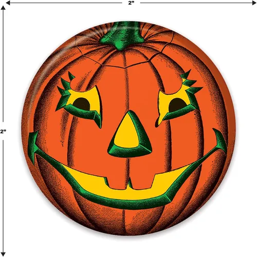 Vista 3 de Beistle 6 piezas vintage de Halloween suministros calabaza Goblin Jack O Lantern botón Pins