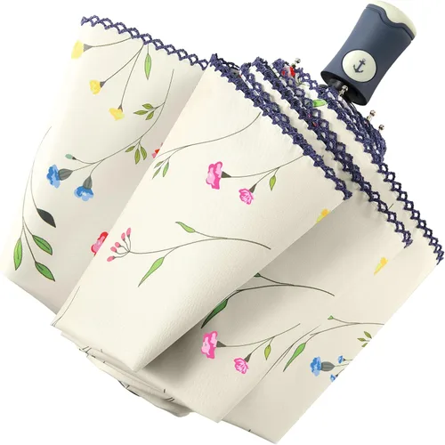 Vista 9 de DBA FDJASGY - Parasol DBA de sol, compacto, plegable, de viaje, auto abrir y cerrar a prueba de viento, lluvia y 99,9 % de protección UV, con Azul