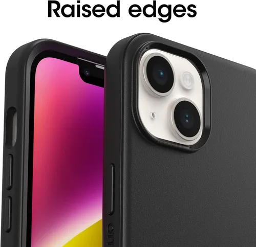 Vista 3 de OtterBox Funda de la serie Symmetry para iPhone 14 e iPhone 13 - Negro, Ultra-Elegante, Compatible con Carga Inalámbrica, Bordes Elevados Protegen