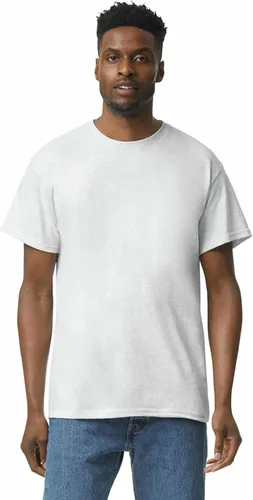Vista 2 de Gildan Camiseta de algodón pesado para adultos, estilo G5000, paquete múltiple Gris ceniza (paquete de 2)