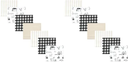 Vista 200 de Hudson Baby Unisex Baby Cotton Flannel Receiving Blankets Bundle, Neutral Woodland Pals, One Size (Pack of 2)