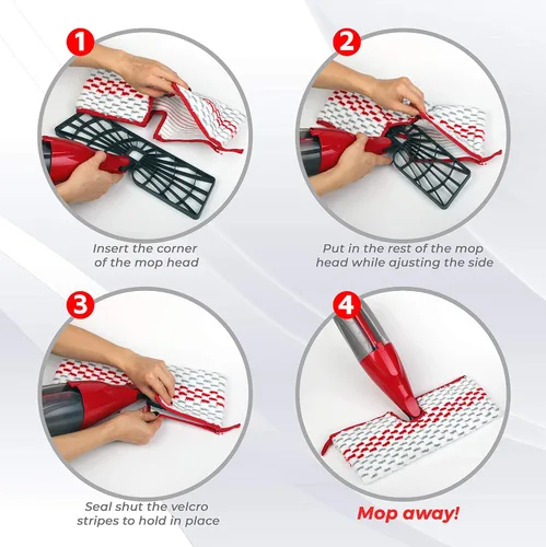 Vista 5 de Recambios de trapeador de microfibra lavables compatibles con Promist Max, cabezal de repuesto de almohadillas reutilizables (4)