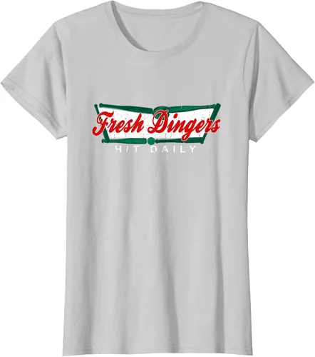Vista 19 de Camiseta divertida de béisbol y softbol Don't Bunt Hit Fresh Dingers, Negro