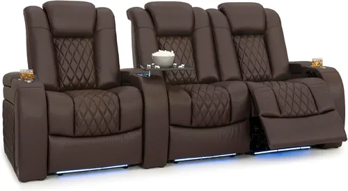 Vista 155 de Seatcraft Asiento de cine en casa Diamante Marrón Reclinable Individual
