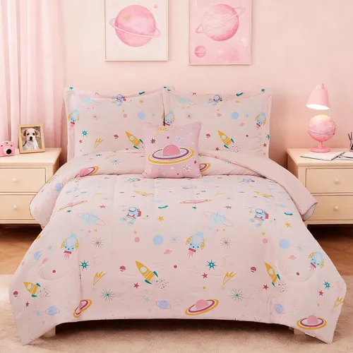 Vista 9 de Kaleido Space Juego de Edredón para Niños Tamaño Twin para Niños, Juego de Ropa de Cama de Juegos de Pelota que Brilla en la Oscuridad, 1 Edredón, 1