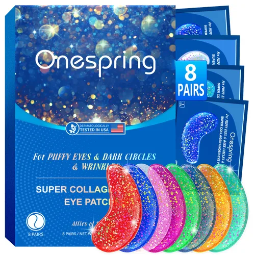 Vista 9 de Onespring Almohadillas de gel para ojos (24 pares) – Parches debajo de los ojos para ojos hinchados, arrugas, ojeras, geles de colágeno natural