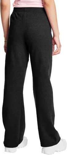 Vista 2 de Hanes EcoSmart - Pantalones deportivos de forro polar para mujer, pantalones deportivos con parte inferior abierta, tallas regulares y pequeñas
