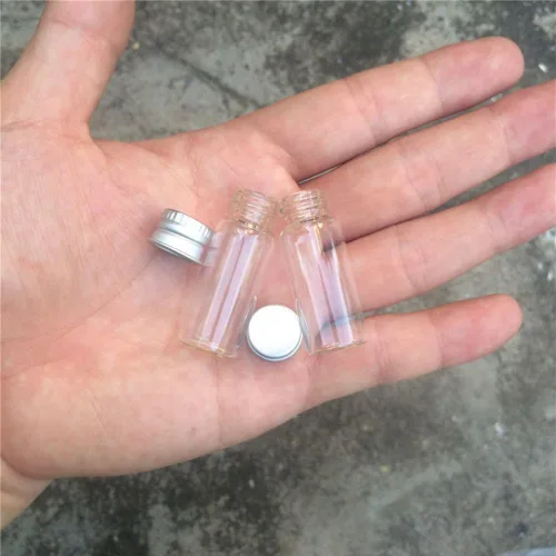 Vista 7 de Botella sellada de vidrio transparente transparente de 0.1 fl oz con tapa de aluminio de tornillo, recipientes de viales pequeños, mini botella