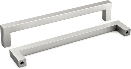 Vista 15 de homdiy Paquete de 1 tirador de gabinete de níquel cepillado de 3-3/4 pulgadas, manijas cuadradas de acero inoxidable para puerta de armario