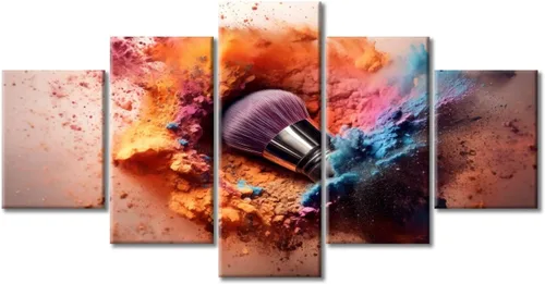 Vista 44 de Póster abstracto de labios de niña, cuadros dorados sobre lienzo, arte de pared, hermosos pósteres e impresiones en lienzo de 5 piezas, arte