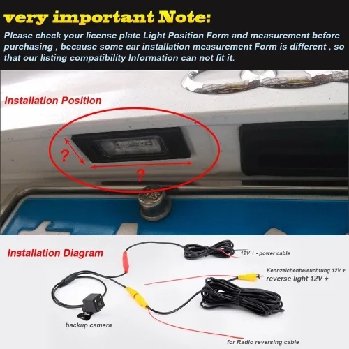Vista 4 de Cámara de visión trasera de coche con ángulo de visión amplio de color de alta definición impermeable con visión nocturna para 4 Runner/Land Cruiser