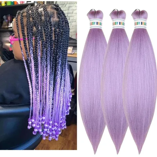 Vista 16 de Cabello trenzado para niños preestirado de 16 pulgadas, color negro para niños, trenzas sin nudos