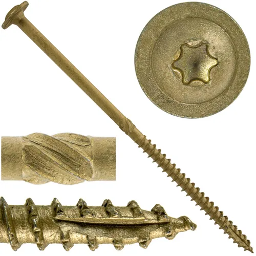 Vista 9 de Tornillo de retraso de construcción #15 x 2 - Tornillo de retraso estructural de alta resistencia Torx/Star Drive - Compatible con ACQ - Cabezal