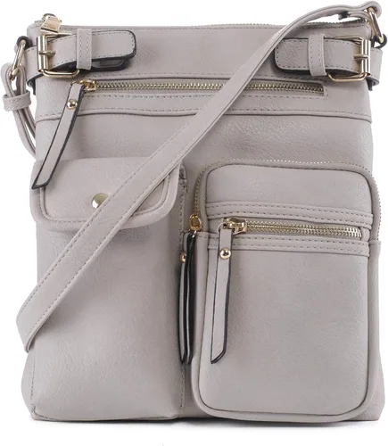 Vista 14 de SG SUGU Katie Bolso Bandolera Ligero Mediano Bolso de Hombro con Múltiples Bolsillos para Mujer Negro