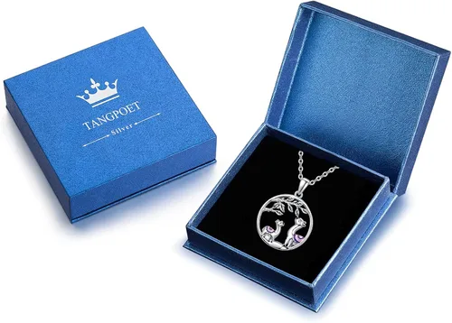 Vista 7 de TANGPOET 925 Sterling Silver Animal Necklace All Cute Animal Pendant Fashion Jewelry Gifts for Women Girls Mother Daughter