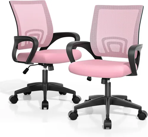 Vista 22 de Magshion Silla ergonómica de escritorio de oficina, silla de computadora de malla con respaldo medio, silla giratoria con respaldo transpirable
