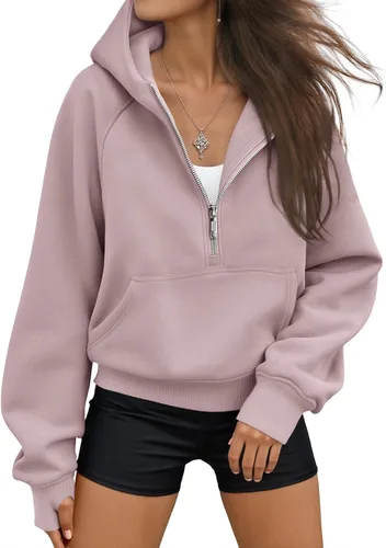 Vista 24 de AUTOMET Sudaderas con capucha de mujer, sudaderas de forro polar para otoño, conjuntos de moda, sudaderas para hacer ejercicio, chaquetas con Verde
