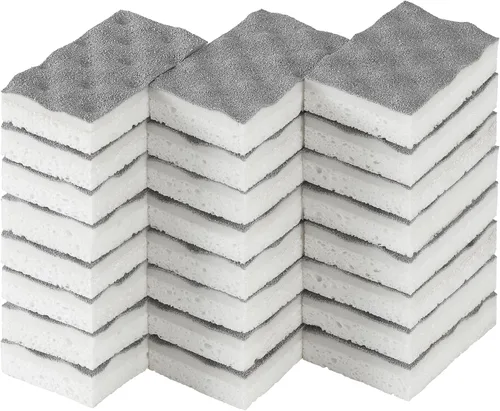 Vista 18 de JOYMOOP Esponja de cocina de dibujos animados, esponjas de celulosa para limpieza, esponjas antiarañazos para lavar platos, esponja reutilizable