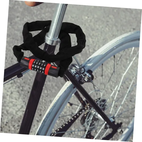 Vista 5 de Healifty Carbon Steel Bike Chain Lock Digit Password Anti-Theft Security for Bicycle Mountain Bike Electric Scooter and Portable Lock for Outdoor