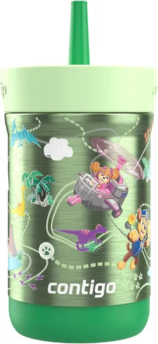 Vista 10 de Contigo Leighton - Vaso con pajita para niños con tapa a prueba de derrames, 12 onzas, Frambuesa/Azalea