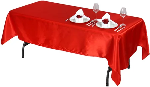 Vista 9 de BalsaCircle Mantel rectangular de satén negro de 60 x 102 pulgadas para bodas, fiestas, recepciones, eventos, cocina, comedor