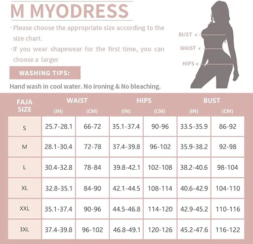 Vista 6 de M MYODRESS Fajas Colombianas - Modeladora de cuerpo completo para mujer