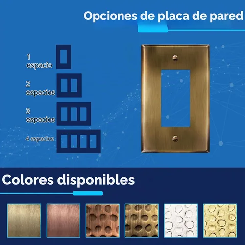 Vista 4 de LIDER - Placa de pared de metal para interruptor o receptáculo, tamaño mediano, 1 banda