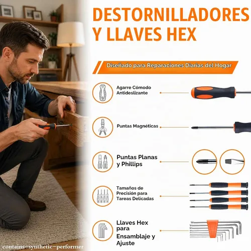 Vista 4 de KOOPOOL Kit de herramientas de 160 piezas para el hogar, juego de herramientas para el hogar para bricolaje