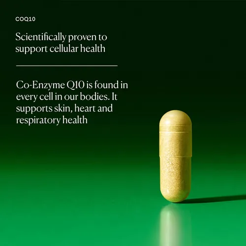 Vista 4 de The Nue Co. Suplemento COQ10, apoya la energía, la piel y la salud cardiovascular, antioxidante, vegano, sin gluten, 30 cápsulas