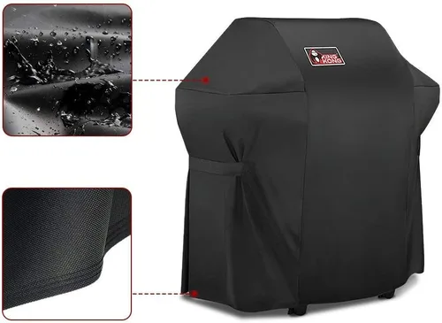 Vista 4 de Kingkong 7138 Premium Grill Cover para parrilla de gas Weber Spirit 200 y Spirit II 200 Series (en comparación con 7138) incluyendo cepillo, pinzas