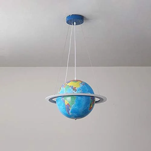 Vista 2 de LITFAD Earth Planet Kids - Lámpara colgante de techo LED, 15 pulgadas Small - 15 in / 38 cm