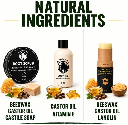 Vista 7 de Kit para cuidado de botas de cuero - Fabricado en Estados Unidos (No en China) - Aceite para botas, impermeable, limpiador para botas