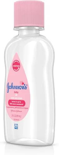 Vista 2 de Johnson's Baby Aceite para bebé, aceite mineral puro para prevenir la pérdida de humedad para recién nacidos, niños y adultos, aceite de masaje