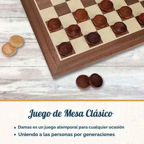 Vista 6 de WE Games Juego clásico de cuadros de madera de la vieja escuela, 12 pulgadas.