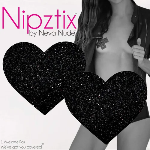 Vista 5 de Neva Nude I Heart U Nipztix Pasties - Fundas para pezones para festivales, raves, fiestas, impermeables y resistentes al sudor, fabricadas