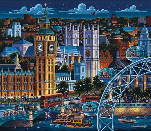 Vista 2 de Dowdle Jigsaw Puzzle, Londres, 1000 piezas
