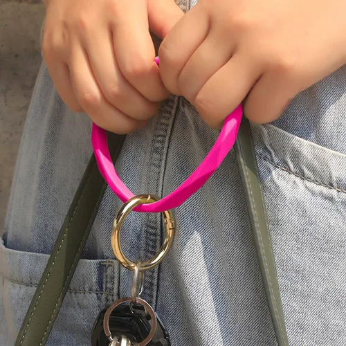 Vista 63 de Llavero pulsera de silicona para mujeres y niñas en forma de diamante