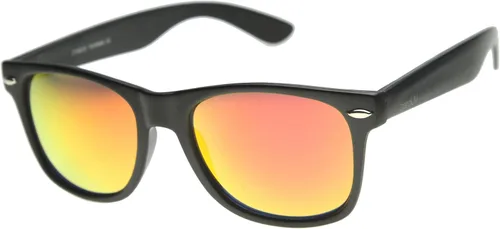 Vista 12 de zeroUV Gafas de sol de estilo con borde de cuernos grandes de la lente del color del flash reflexivo mate plano