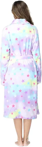 Vista 2 de RONGTAI - Bata de baño de vellón para mujer, batas afelpadas, largas y cálidas