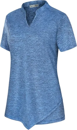 Vista 2 de MISS FORTUNE Camiseta de golf con cuello en V y secado rápido para mujer
