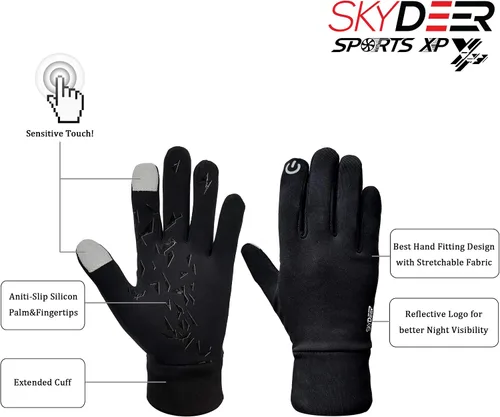Vista 2 de SKYDEER Winter Gloves with Soft Deerskin Suede Leather & Thermal Polar Fleece & Warm 3M Thinsulate Insulation (SD8661T)