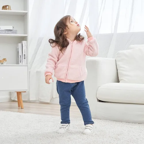 Vista 5 de Chaqueta de abrigo con capucha con forro polar para recién nacidos bebés niños y niñas diseño de dibujos animados con orejas abrigo cálido