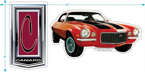 Vista 3 de Chevy Camaro Vintage Car Logo GM Collection T Shirt and Stickers