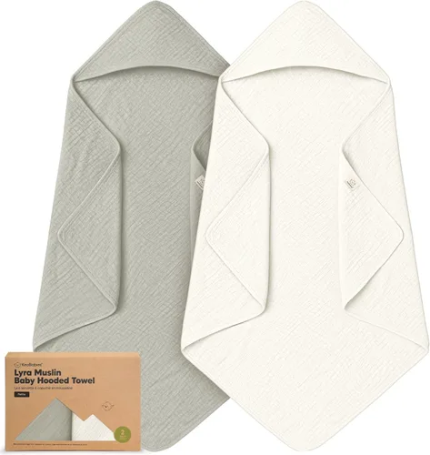 Vista 10 de KeaBabies Toallas de muselina con capucha para bebés y niñas recién nacidas, paquete de 2, toallas de baño de algodón orgánico de 30 x 30 pulgadas