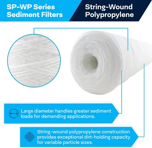 Vista 2 de SpiroPure Filtro de agua de 10x4.5 5 micrones SWC-45-1005 WP5BB97P CW5-BBS, paquete de 8