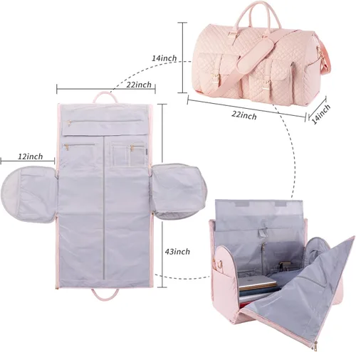 Vista 2 de Bolsa de viaje convertible para ropa, bolsa de transporte para hombres y mujeres, 2 en 1, maleta colgante para maleta, bolsa de viaje de negocios