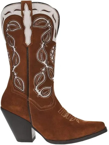 Vista 3 de Dan Post Boots Womens Moni Tool-Inlay Snip Toe Boots Mid Calf Mid Heel 2-3" - Brown