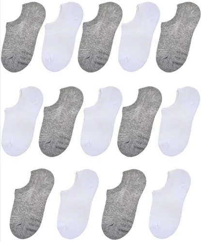 Vista 9 de JORMATT 14 pares de calcetines antideslizantes de algodón de corte bajo para niños pequeños y niñas
